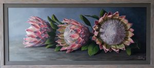 Party of three- King proteas framed